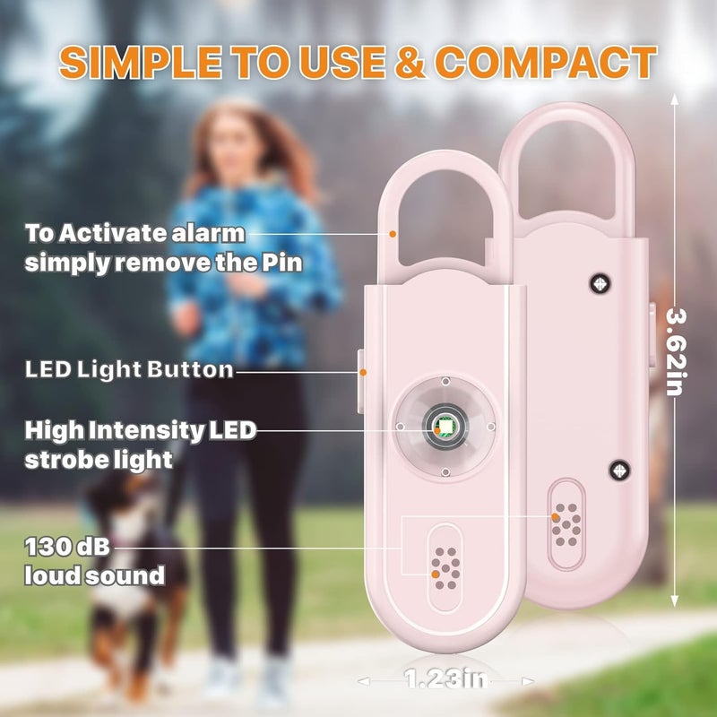 VIGOROAD Safe Sound Personal Alarm, 2 Pack 130 dB Loud Siren Song Emergency Security Alarm Keychain with Strobe LED Light, Personal Sound Safety Siren for Women, Men, Children, Elderly - Image 5
